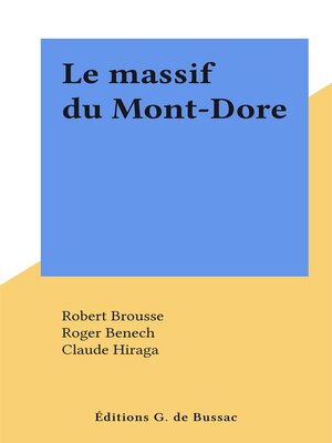 cover image of Le massif du Mont-Dore